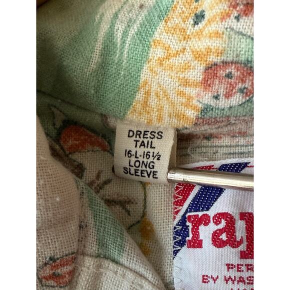 1970s Rappers Rabbit All Over Print Dagger Collar Button Up Shirt Size Large USA - Picture 5 of 7